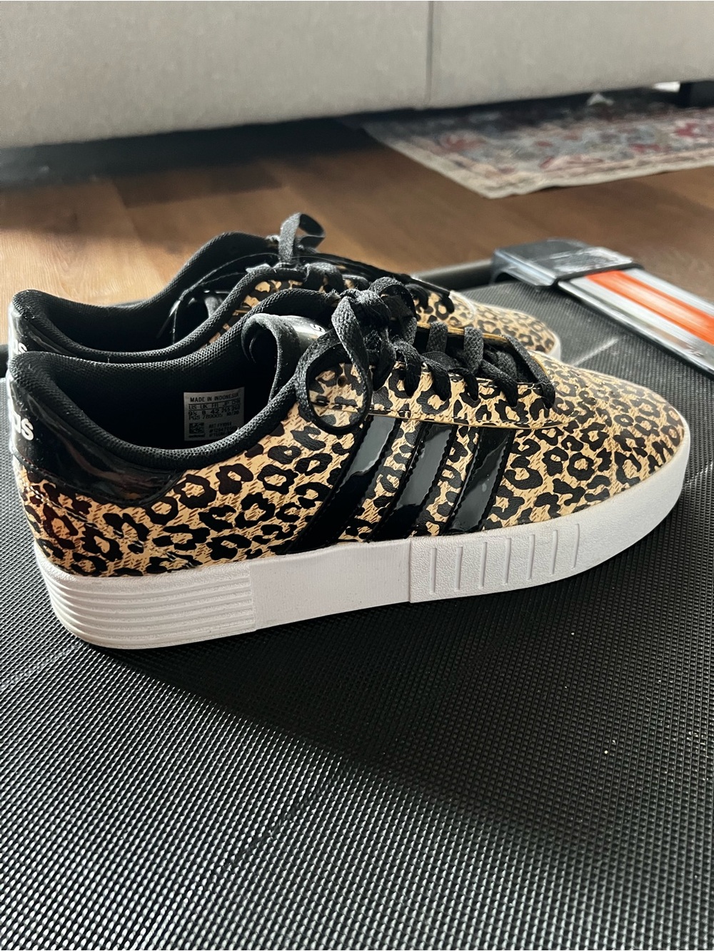 adidas Leopard Print Platform Sneakers - Black & Tan